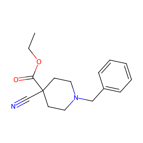 1-苄基-4-氰基-4-哌啶羧酸乙酯结构图