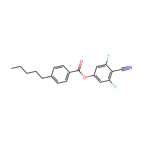 4-戊基苯甲酸对4-氰基-3,5-二氟苯酯结构图