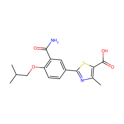 2-[3-(氨基羰基)-4-(2-甲基丙氧基)苯基]-4-甲基-5-噻唑甲酸结构图