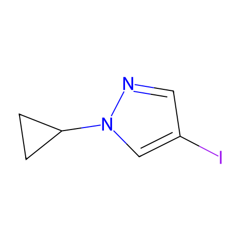 1-环丙基-4-碘-1H-吡唑结构图