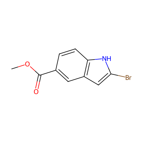 methyl 2-bromo-1H-indole-5-carboxylate结构图