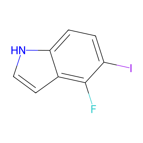 1H-Indole, 4-fluoro-5-iodo-结构图