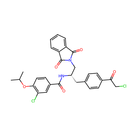 Benzamide, 3-chloro-N-[(1S)-1-[[4-(2-chloroacetyl)phenyl]methyl]-2-(1,3-dihydro-1,3-dioxo-2H-isoindol-2-yl)ethyl]-4-(1-methyleth结构图