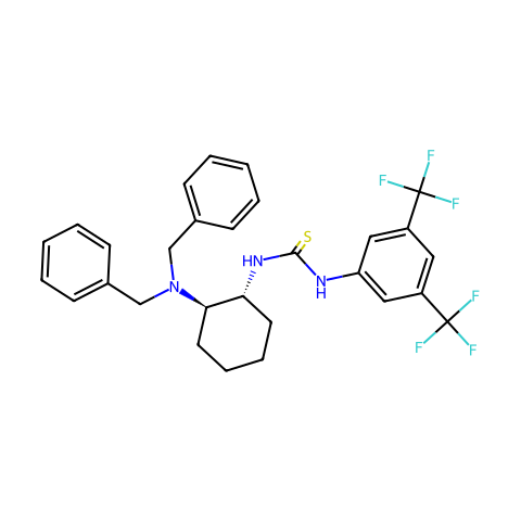 N-[(1R,2R)-2-[二(苯基甲基)氨基]环己基]-N'-[3,5-双(三氟甲基)苯基]硫脲结构图