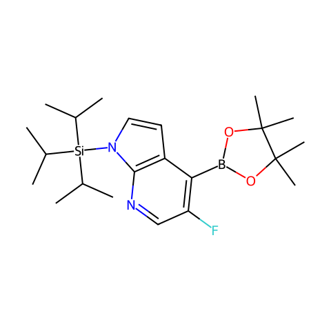 5-Fluoro-4-(4,4,5,5-tetramethyl-1,3,2-dioxaborolan -2-yl)-1-(triisopropylsilyl)-1H-pyrrolo[2,3-b]pyr结构图