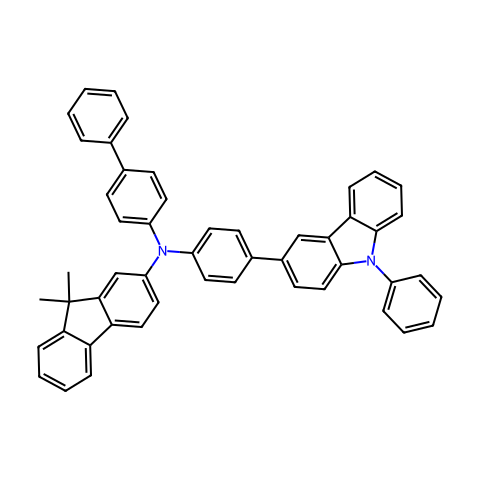 N-([1,1'-联苯]-4-基)-9,9-二甲基-N-[4-(9-苯基-9H-咔唑-3-基)苯基]-9H-芴-2-胺结构图