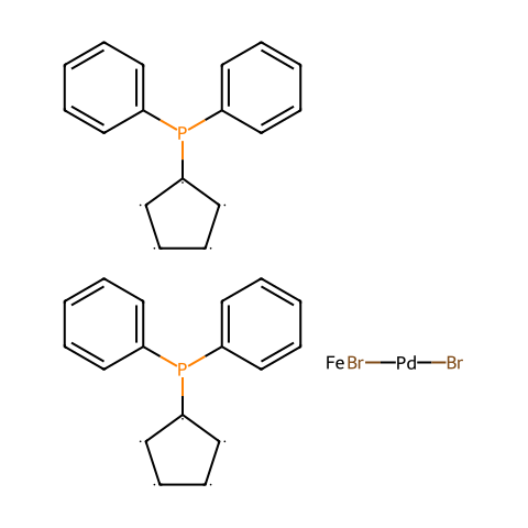 1,1-双(二苯基膦基)二茂铁二溴化钯(II)结构图