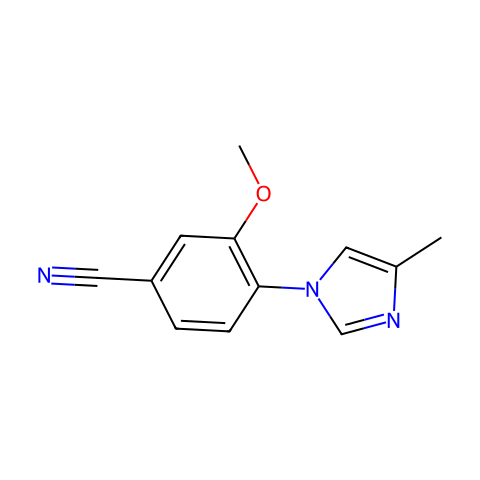 3-Methoxy-4-(4-methyl-1H-imidazol-1-yl)benzonitrile结构图