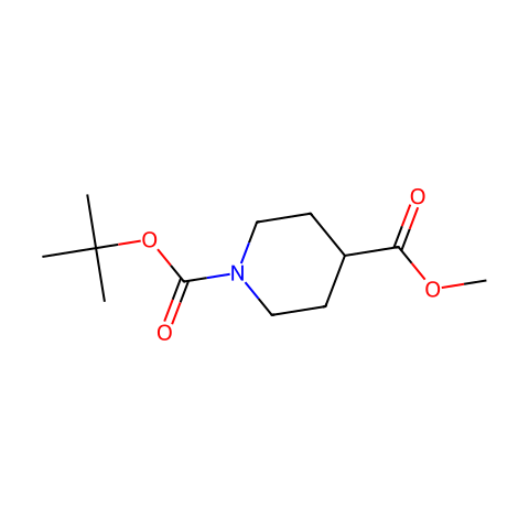 1-(叔丁氧羰基)-4-哌啶羧酸甲酯结构图