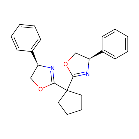(4R,4'R)-2,2'-环亚戊基双[4,5-二氢-4-苯基噁唑结构图