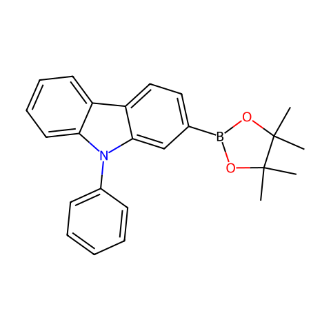 9-苯基-2-(4,4,5,5-四甲基-1,3,2-二氧杂环戊硼烷-2-基)咔唑结构图