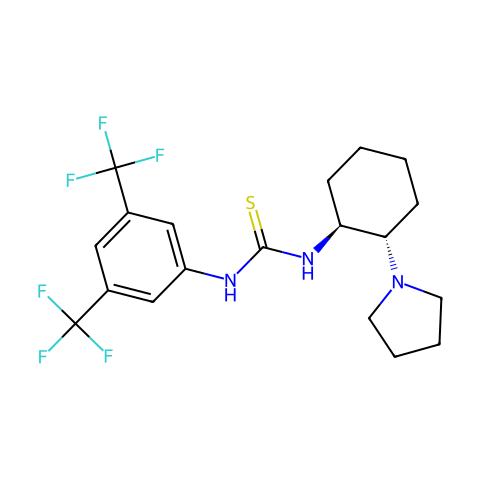 1-[3,5-双（三氟甲基）苯基]-3-[（1S，2S）-2-（吡咯烷-1-基）环己基]硫脲结构图