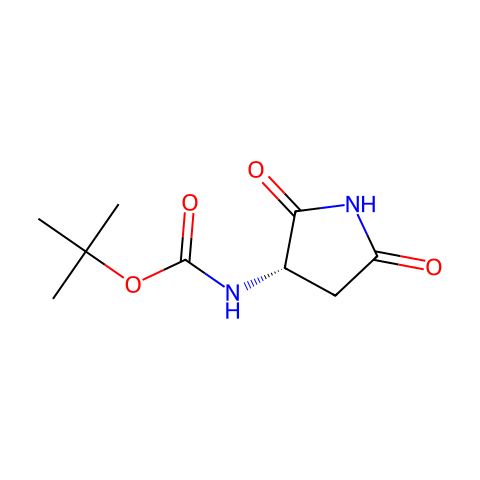 tert-butyl N-[(3S)-2,5-dioxopyrrolidin-3-yl]carbamate结构图