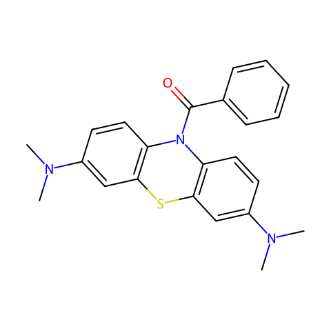 10-苯甲酰基-3,7-双(二甲氨基)吩噻嗪结构图