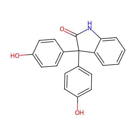 3,3-BIS(P-HYDROXYPHENYL)OXINDOLE结构图