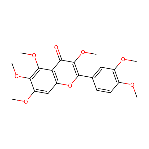 Quercetagetin 3,5,6,7,3',4'-hexamethyl ether结构图