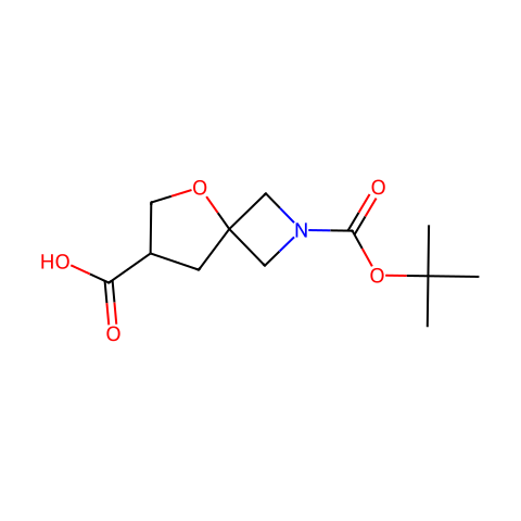 2-(tert-Butoxycarbonyl)-5-oxa-2-azaspiro[3.4]octane-7-carboxylic acid结构图