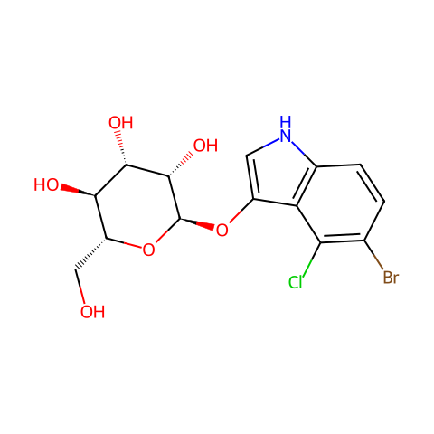 5-溴-4-氯-3-吲哚基-α-D-吡喃甘露糖苷结构图