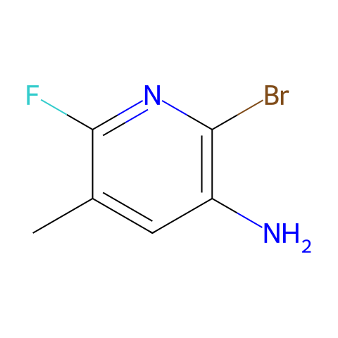 2-bromo-6-fluoro-5-methyl-pyridin-3-amine结构图