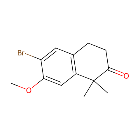 6-bromo-7-methoxy-1,1-dimethyl-3,4-dihydronaphthalen-2(1H)-one结构图