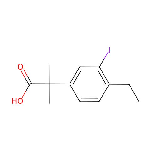 2-(4-ethyl-3-iodophenyl)-2-methylpropanoic acid结构图