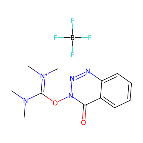 N,N,N',N'-四甲基-O-(3,4-二氢-4-氧代-1,2,3- 苯并三嗪-3-基)脲四氟硼酸盐（TDBTU）结构图