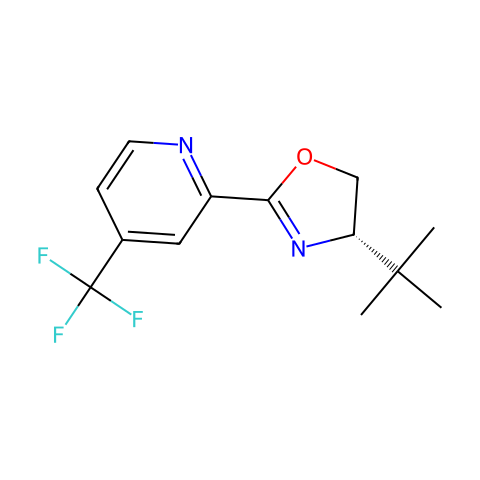 2-[(4S)-4-叔丁基-4,5-二氢-2-恶唑基]-4-三氟甲基吡啶结构图