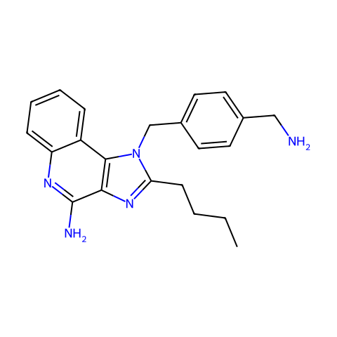 1H-IMIDAZO[4,5-C]QUINOLIN-4-AMINE,1-[[4-(AMINOMETHYL)PHENYL]METHYL]-2-BUTYL- HCL结构图