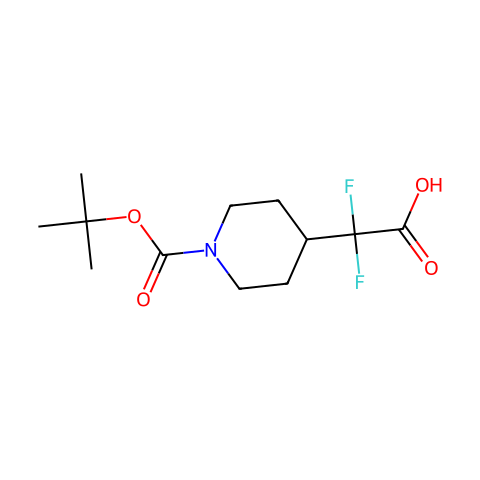 2-(1-(Boc)哌啶-4-基)-2,2-二氟乙酸结构图