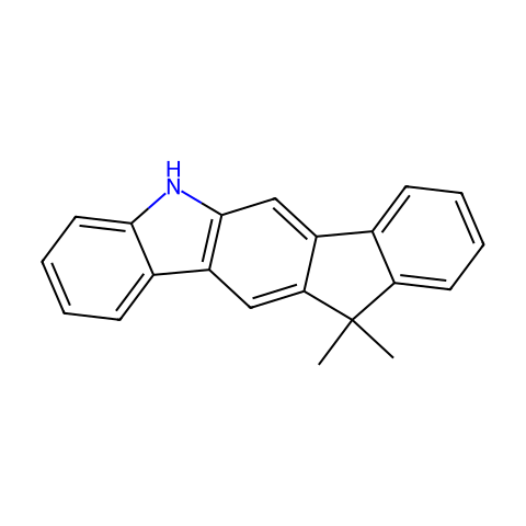 5,11-二氢-11,11-二甲基茚并[1,2-B]咔唑结构图