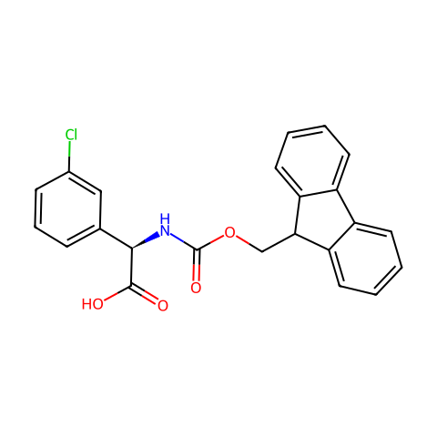N-FMOC-R-3-氯苯甘氨酸结构图