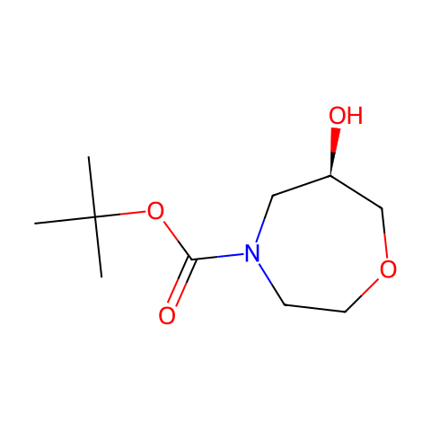 (R)-4 - BOC - [1,4]氧杂氮杂环庚烷-6 - 羟基结构图