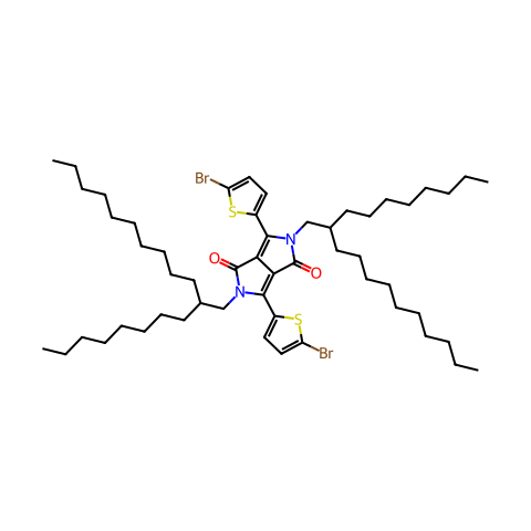 3,6-双(5-溴噻吩-2-基)-2,5-双(2-辛基十二烷基)吡咯并[3,4-C]吡咯-1,4(2H,5H)二酮结构图