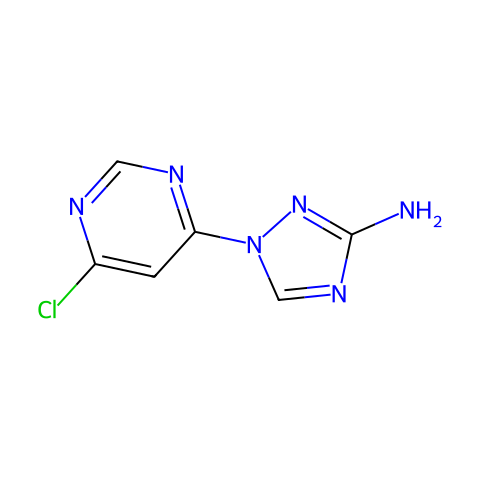 1-(6-氯嘧啶-4-基)-1H-1,2,4-3-氨基-1,2,4-三氮唑结构图