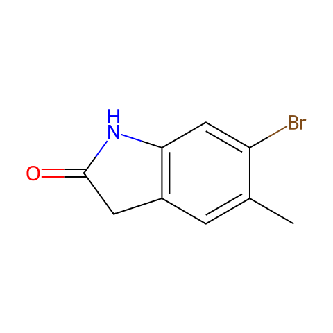 6-bromo-5-methyl-indolin-2-one结构图