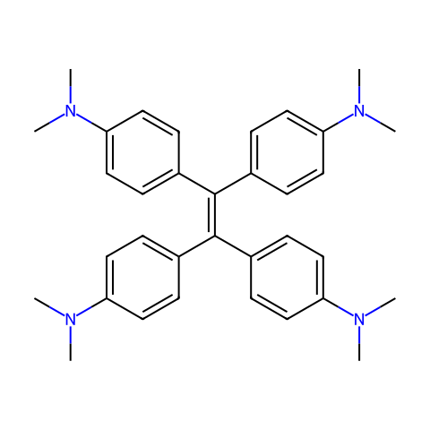 4,4',4'',4'''-(乙烯-1,1,2,2-四基)四(N,N-二甲基苯胺)结构图