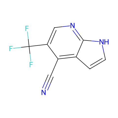 5-(Trifluoromethyl)-1H-pyrrolo[2,3-b]pyridine-4-carbonitrile结构图