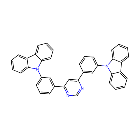 4,6-双（3-（9H-咔唑-9-基）苯基）嘧啶结构图