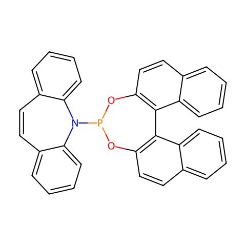 (R)-(+)-(3,5-二氧杂-4-磷环庚并[2,1-a;3,4-a'']二萘-4-基)-5氢-二苯并[b,f]氮杂卓结构图