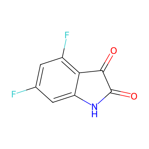 4,6-二氟-1H-吲哚-2,3-二酮结构图