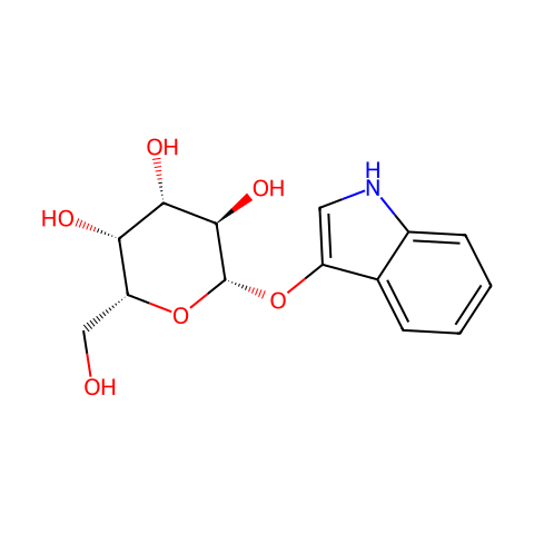 3-吲哚基-β-D-吡喃半乳糖苷结构图