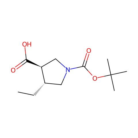 (3R,4R)-1-[(tert-butoxy)carbonyl]-4-ethylpyrrolidine-3-carboxyli结构图