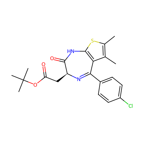 1H-Thieno[2,3-e]-1,4-diazepine-3-acetic acid, 5-(4-chlorophenyl)-2,3-dihydro-6,7-dimethyl-2-oxo-, 1,1-dimethylethyl ester, (3S)-结构图