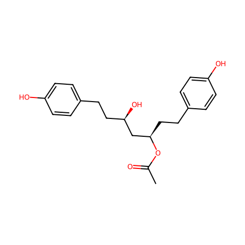 5-Hydroxy-1,7-bis(4-hydroxyphenyl)heptan-3-yl acetate结构图