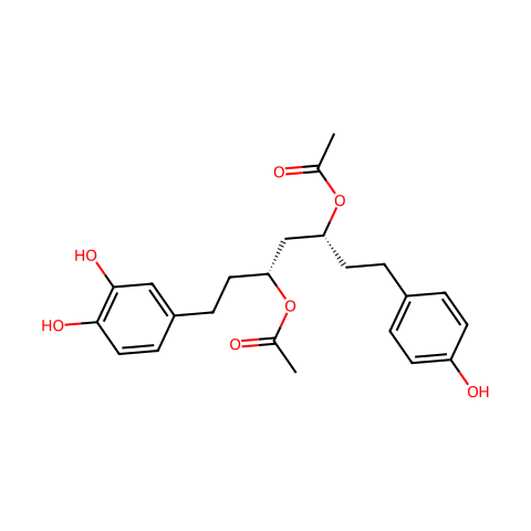 1-(3,4-Dihydroxyphenyl)-7-(4-hydroxyphenyl)heptane-3,5-diyl diacetate结构图