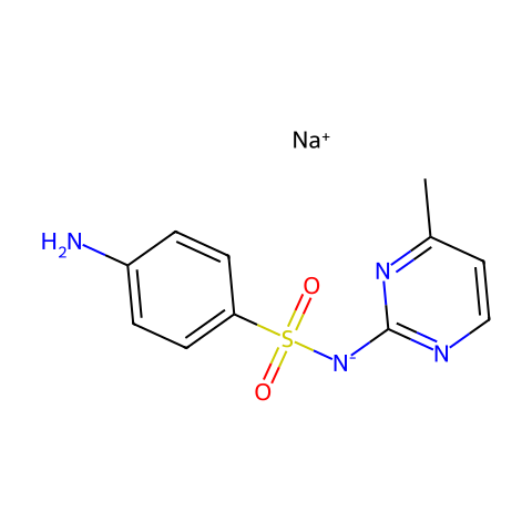 4-氨基-N-(4-甲基-2-嘧啶)苯磺酰胺钠结构图
