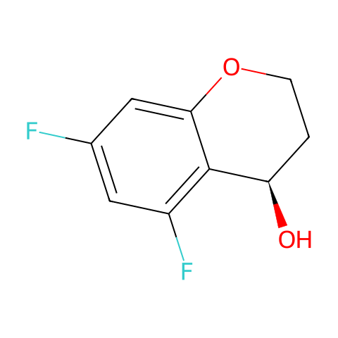 R-5,7-二氟苯并二氢吡喃-4-醇结构图