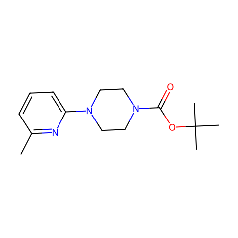 4-BOC-1-(6-甲基-2-吡啶基)哌嗪结构图