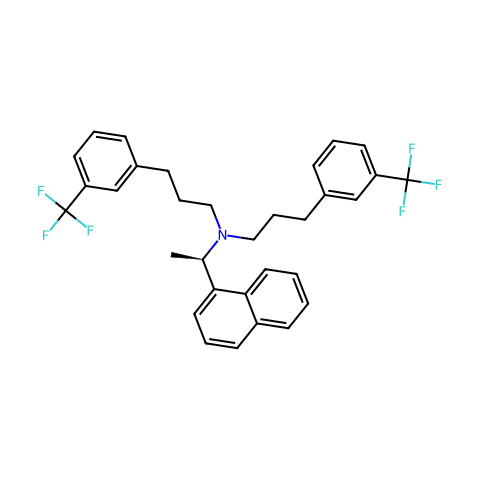 1-Naphthalenemethanamine, α-methyl-N,N-bis[3-[3-(trifluoromethyl)phenyl]propyl]-, (αR)-结构图