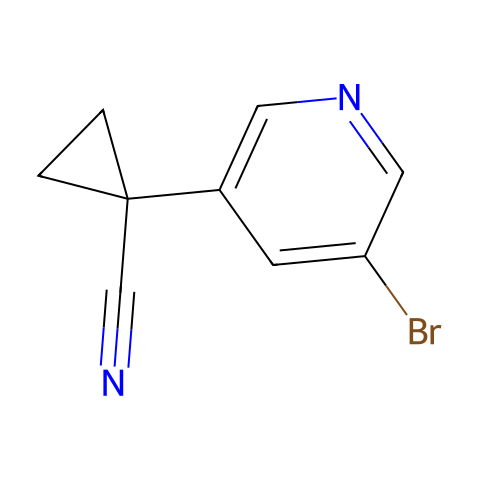 1-(5-bromo-3-pyridyl)cyclopropanecarbonitrile结构图